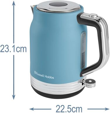 Електричний чайник Russell Hobbs Hanley Retro Jasmine, 1.7л, кремово-білий, 2400W, нержавіюча сталь, ретро-дизайн
