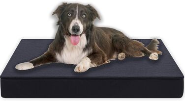 Ортопедична подушка для собак Преміум-класу з 8 см шаром піни, сіра, розмір M, 70 x 50 см. Матрац для собак з тканинним покриттям, придатний для прання при 40°C, гіпоалергенний. Підходить для маленьких собак.