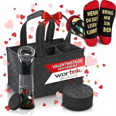 Набір для відкривання вина Wortek: відкривачка для винних пробок, сомельє, подарунок для поціновувачів вина (з шкарпетками)