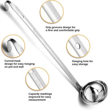 Набір кухонних аксесуарів Pleafind 4 шт. з нержавіючої сталі: половник, шумовка, лопатка, лопатка для вока