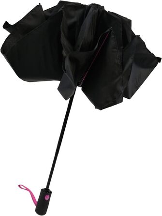 Штормовий парасолька з повною фібергласовою конструкцією, великий (106 см) - з кольоровими спицями (чорний-рожевий)
