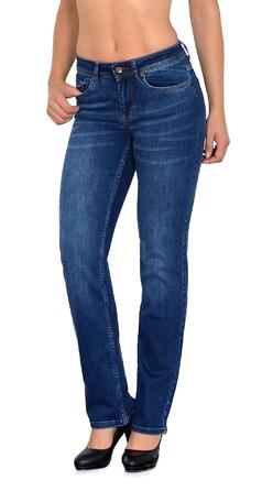 Джинси жіночі ESRA Straight Jeans з еластичного деніму, висока талія, прямі, великі розміри до 44