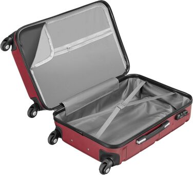 Набір валіз Zelsius 4 шт. з ABS, з кодовим замком, 4 колеса, внутрішній роздільник | Набір валіз 4 шт., Trolley, велика валіза, Luggage Set, ручна валіза (Червоний, 4-частинний)