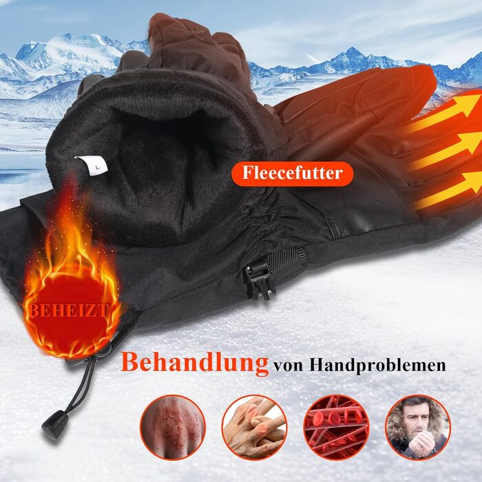 Обогріваючі рукавички Minthouz 5V 5000mAh USB-C з регулюванням температури, водонепроникним екраном та 3 рівнями нагріву - ідеальні для зимових пригод, роботи та спорту