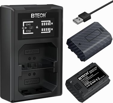 Акумулятор BTECH NP-FZ100 2600mAh (2 шт.) з USB-зарядним пристроєм для камер Sony з акумулятором NP-FZ100