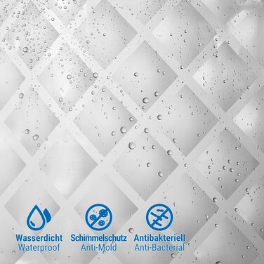 Шторка для душу Ecooe 3D ромби, прозора, 100% EVA, водонепроникна, антигрибкова, 240x200 см, з 16 кільцями, для ванної кімнати, товщина 0,15 мм