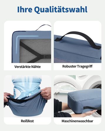 Набір органайзерів для валізи ECOHUB 7 шт., тревел-куби з блискавкою, перероблене PET, блакитний