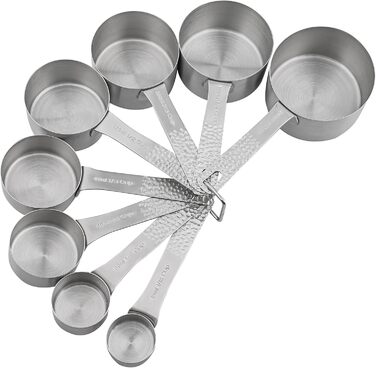 Smithcraft Measuring Cup Set, 8-Piece Dry Measuring Cup Set, 18/8 Stainless Steel Measuring Cups for Baking, Metal Kitchen Measuring Cups with 1/16, 1/8, 1/4, 2/3, and 3/4 Measuring Cups, Cooking Utensils