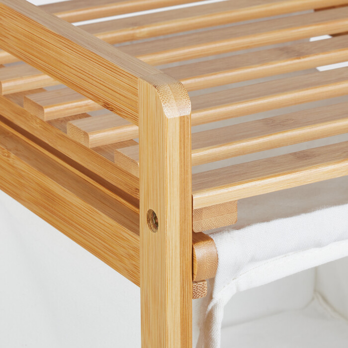 Relaxdays Laundry Basket Shelf made of Bamboo