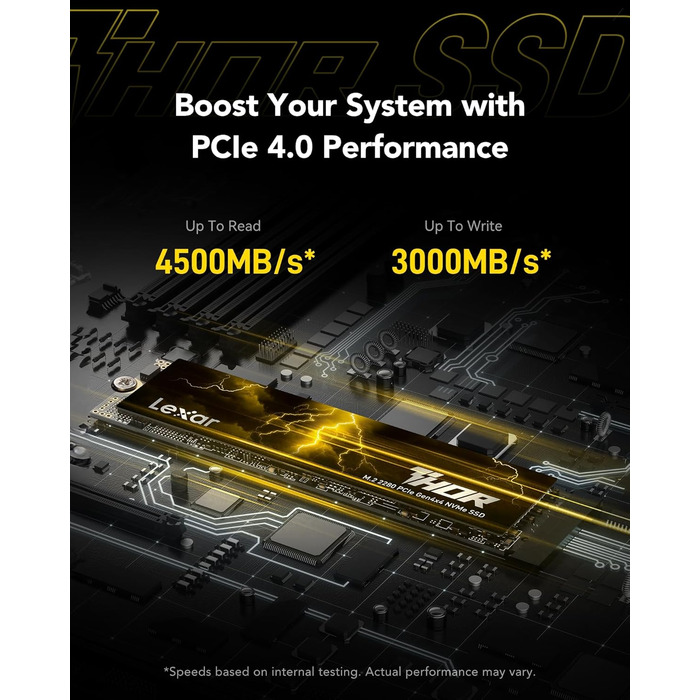 Lexar Thor Pro 1TB SSD: Швидкий M.2 NVMe накопичувач PCIe Gen4 для PS5, ноутбуків та ПК