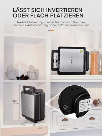 Вафельниця FOHERE з 4 формами, 1200W, бельгійські вафлі, антипригарне покриття, регулятор засмаги, нержавіюча сталь – ідеальна для сімейного сніданку, чорний