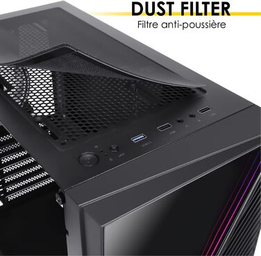 Корпус для ПК Empire Gaming Gamer Crystal – Чорний, ARGB, Mid-Tower, ATX/Micro ATX/ITX, 3D-дзеркальний ефект, RGB вентилятори