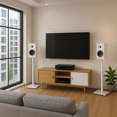 Підставка для колонок Sonorous SP100-60 Біла – Пара, 60 см | Алюмінієва та скляна підставка | Максимальне навантаження 20 кг на підставку | Вбудована організація кабелів