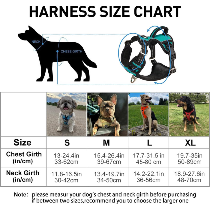 Нашийник для собак великих порід, анти-тягнучий, світловідбиваючий, дихаючий, легкий, безпечний, м'який, колір хакі, XL, колір хакі (1 шт., блакитний)