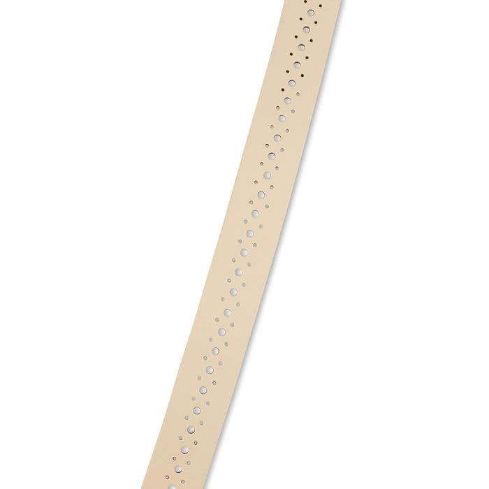 Чоловічий шкіряний ремінь Damengürtel з перфорацією, срібна пряжка, Німеччина (90/BW75, ширина 3 см, кремовий)