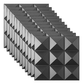 3D панелі на стіну ПВХ чорні, декоративні стінові та стельові панелі для геймерської зони, вітальні та спальні, 2 шт.