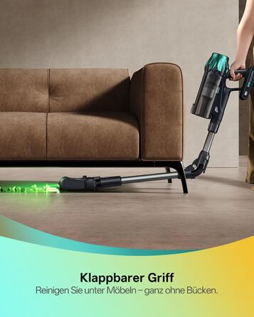 Бездротовий пилосос Vexilar V15Max з функцією миття підлоги, 60KPa/600W/60хв, гнучкий шланг, док-станція, GreenEye, насадка для твердих підлог та шерсті тварин, об'єм 1,5л, для килимів та шерсті тварин, колір: блакитний