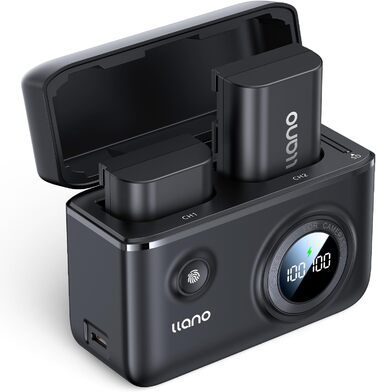 Зарядний пристрій для Canon EOS R/R5/R6 Mark II та ін. (2 шт.) з акумуляторами LP-E6NH/LP-E6P, 2400 mAh, 18W, швидка зарядка, LED-індикатор