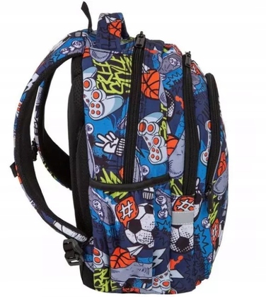 Багатовідсіковий шкільний рюкзак CoolPack, чорний, багатоколірний, 19 л