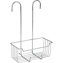 WENKO Thermostat Shower Caddy Model Milo, Shower shelf for hanging on the faucet, shelf made of stainless steel (rust-proof), 25 x 36 x 14 cm, Polished