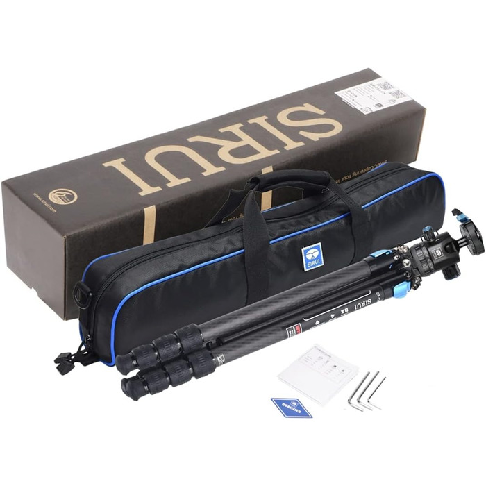 Штатив SIRUI ST-125+ST-10X з відеоголовою для панорамної зйомки, карбонове, для DSLR, 4 секції, 166см, 3кг