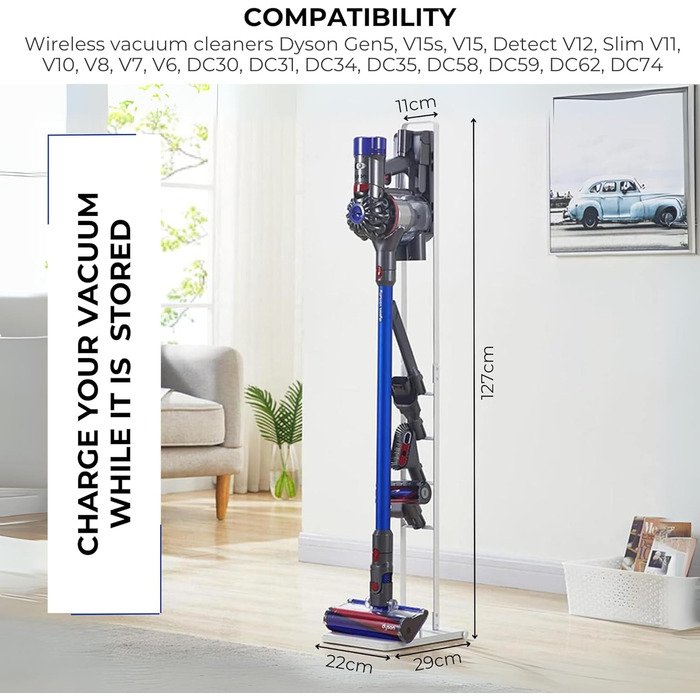 Підставка для пилососів Dyson: V15, V12, V11, V10, V8, V7, V6, DC58, DC59, DC62, DC74 - Organizer, Standfuß Halterung Rahmen (S1926)
