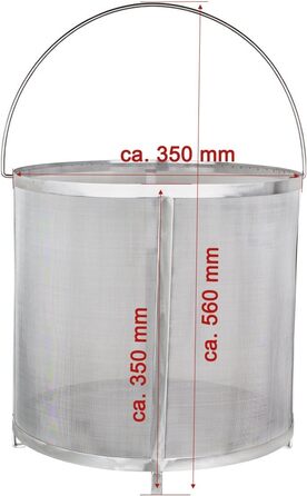 Beeketal 'BBF-1' Beer Hop Filter Fine Mesh Strainer made of stainless steel with a very fine 300 micron mesh (approx. 350 x 150 x 150 mm), beer filter e.g. for clarifying mash residues, with a holder for hanging (for placing (350 x 350 x 350 mm), Bbf-2 (for placing))