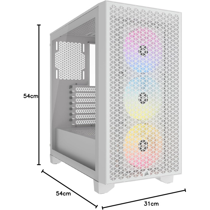 Корпус ПК CORSAIR 3000D RGB Airflow: підтримка 8 вентиляторів 120мм, 2x SP120 Elite, для відеокарт з 4 слотами