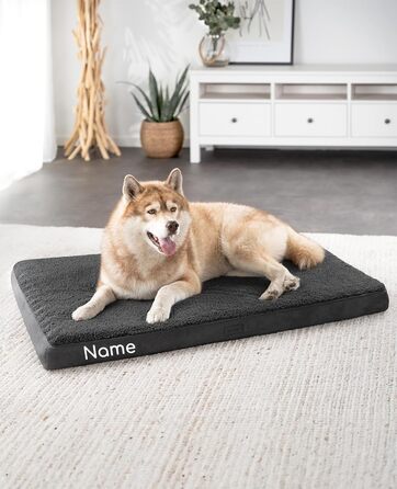 Ортопедичне ліжко для собак Lionto, 60x40x8 см, м'яке, знімний чохол, вологостійке, для собак та котів