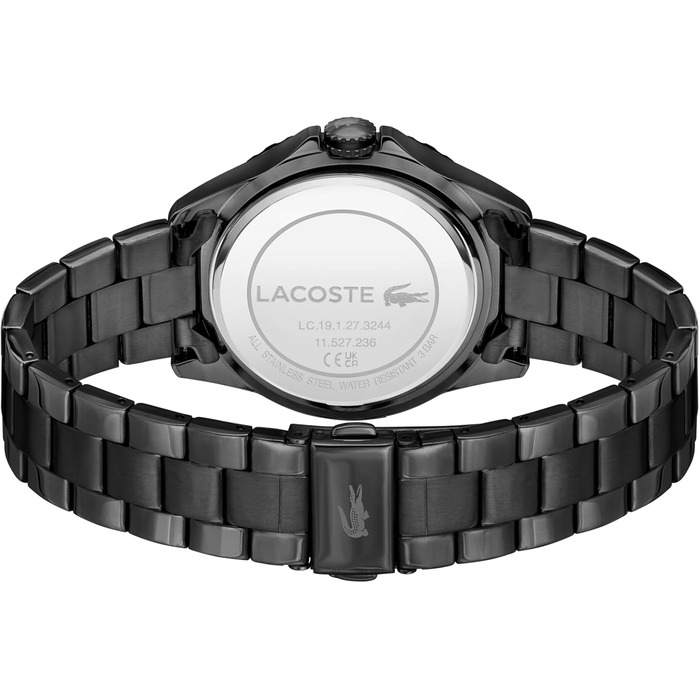 Годинник Lacoste Santorini для жінок, кварцовий, з браслетом з нержавіючої сталі (чорний)