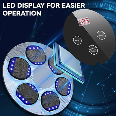 Музична боксерська машина Silencomfort з LED-підсвіткою та кріпленням для рукавичок, 9 режимів швидкості та режим підрахунку, Bluetooth для занять та зняття стресу (чорний)