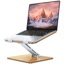 Підставка для ноутбука Holz + Aluminium, регульована, ергономічна, сумісна з MacBook Pro/Air, 10-16