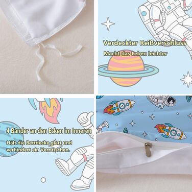 Комплект постільної білизни для дитячого ліжечка DJDEA 100x135 см - Динозаври, м'яка мікрофібра, 2 шт. (з наволочкою 40x60 см)