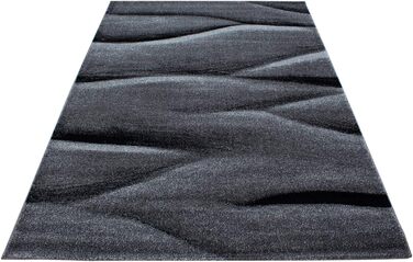 Килим для вітальні HomebyHome 200x290 см сірий в клітинку - для спальні, кухні, їдальні. Короткий ворс, м'який, легко миється