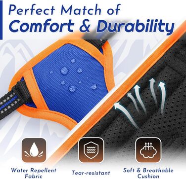 Шлейка для собак Eagloo великих порід, анти-тяга, з світловідбиваючими смугами, регульована, для Лабрадора, розмір L (XS, 1 шт., блакитний & оранжевий)