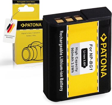 Зарядний пристрій PATONA 3-в-1 + Акумулятор NP-BG1 960mAh для Sony Cyber-Shot DSC-H7/H9/HX10V/HX20V/W30/W40/W50 + Блок живлення 220V та кабель для авто 12V/24V