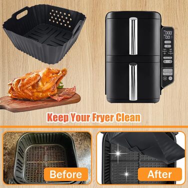 Стійка до нагріву силіконова підставка 48x30 см для фритюрниці, кухонного приладів, кавомашини (сумісна з Ninja, Cosori, Philips Airfryer)