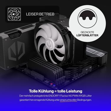 Система охолодження CPU Endorfy Fortis 5 Black ARGB з вентиляторами 140 мм та 120 мм, підтримка AM4, AM5, LGA1700, LGA1200