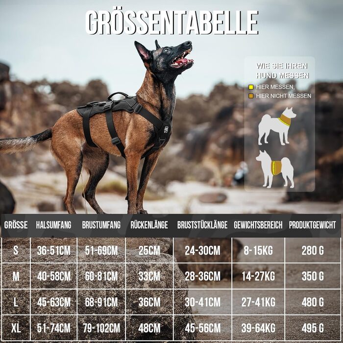 Шлейка для собак OneTigris T-Bone, тактична, з двома ручками, чорна, M (14-27 кг)