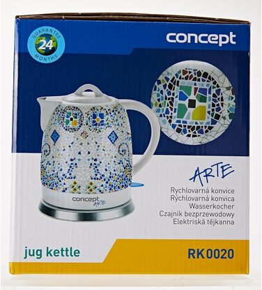 Електричний чайник Concept RK2391, 1.7 л, білий з візерунком