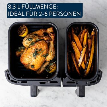 Аерофритюрниця Tefal Jamie Oliver Dual Drawer 8.3л з грилем та 8 програмами EY90JDE1