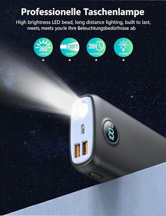 Power Bank 27000mAh 30W PD3.0 QC4.0 рожевий – Зовнішній акумулятор для iPhone, Samsung, iPad