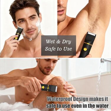 Електричний жіночий тример 3-в-1: для тіла, бікіні, обличчя. Вологостійкий IPX7, чорний