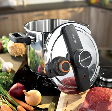 Каструля-скороварка Tescoma ULTIMA 6 л, індукція, з датчиком тиску, срібна