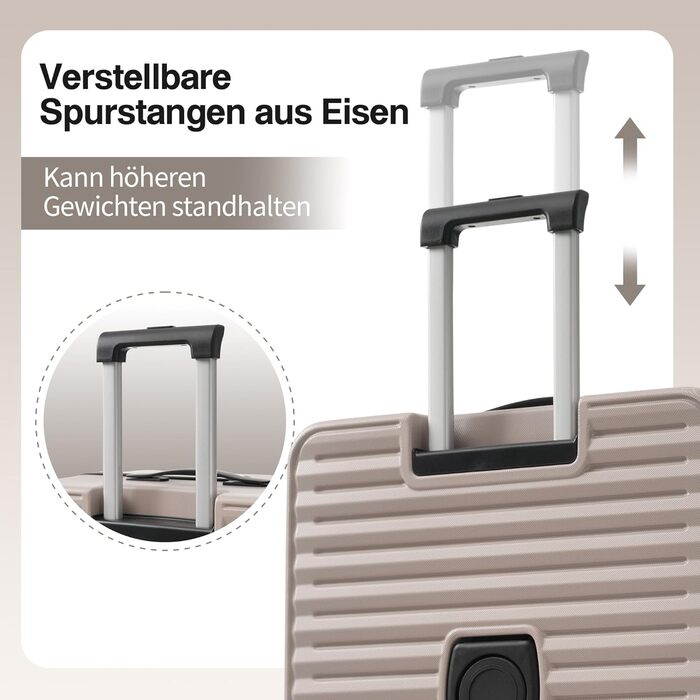 Набір валіз Merax TSA 3 шт. (M-L-XL) з телескопічним ручками та 4 колесами, чорний, PP-матеріал