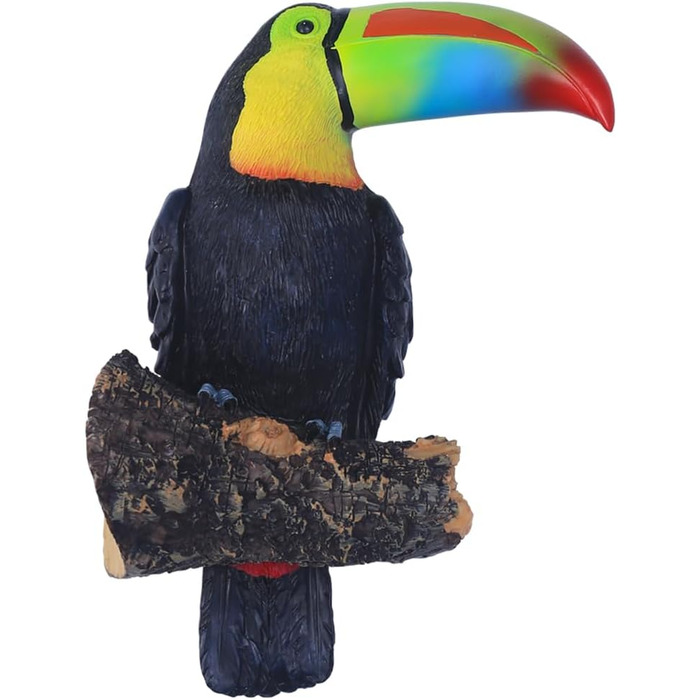 NORHOR Garden Statues, Toucan Ornament, Sculpture made of Polyresin, Polyresin Artificial Birds Craft Garden Animal Statue Tree Hanging Pastoral Decoration Pendant Outdoor Yard Decoration. (Rainbow)