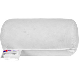 Homescapes Neck Roll, 18 x 30 cm, neck pillow with 100% duck down filling, ideal as a travel pillow, reading pillow or sleeping pillow, natural feather pillow