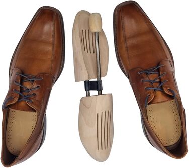 DELFA 3-Pair Shoe Stretcher Shoe Former Shoe Expander Birchwood with Metal Spiral Spring