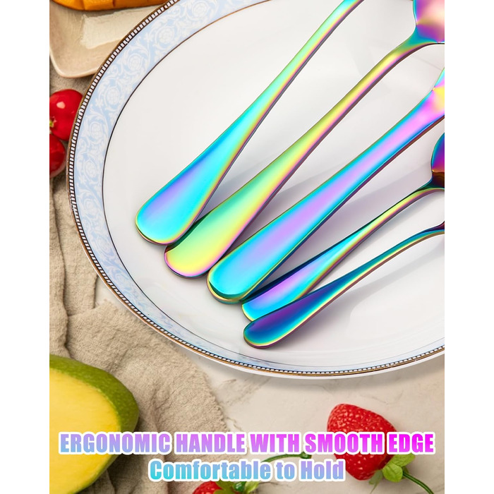 12-Person Flatware Set, 60-Piece Fantasy Color Flatware, High-Gloss Polished and Dishwasher Safe, Elegant Fantasy Color Matte Flatware, with Knife, Fork, and Spoon, for Home, Party, Restaurant