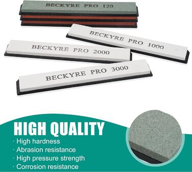 Набір точильних каменів для ножів (6 шт.) з фіксованим кутом, точильний брусок, професійний набір з підставкою для кухні та відпочинку на природі